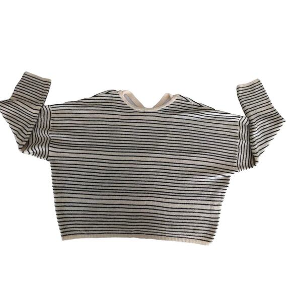 Billabong Cream Black Striped Women‎ Sweater Size L To The Limits - Picture 1 of 5